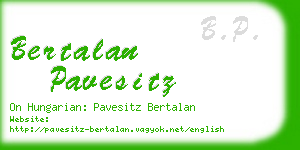 bertalan pavesitz business card